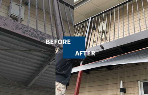 アパート鉄部塗装